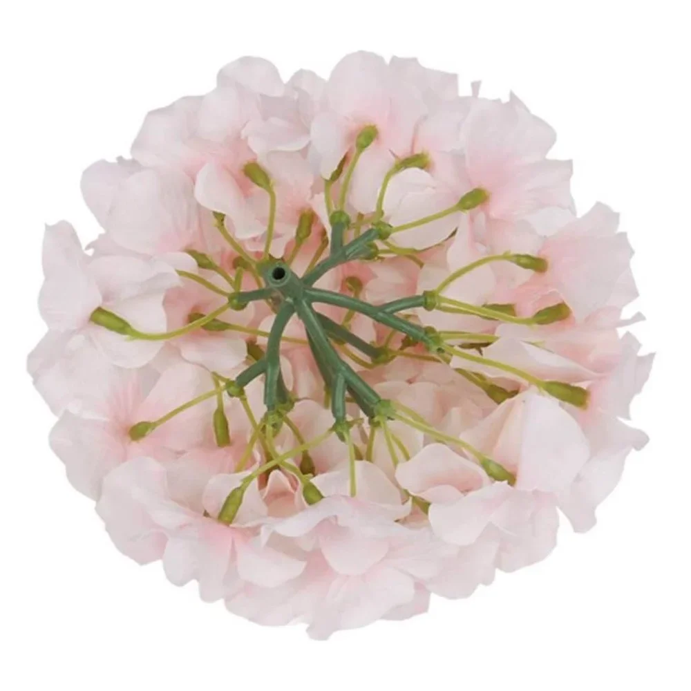 10 pack | Light Pink Silk Hydrangea Flowers with Stems for Home Wedding Floral
